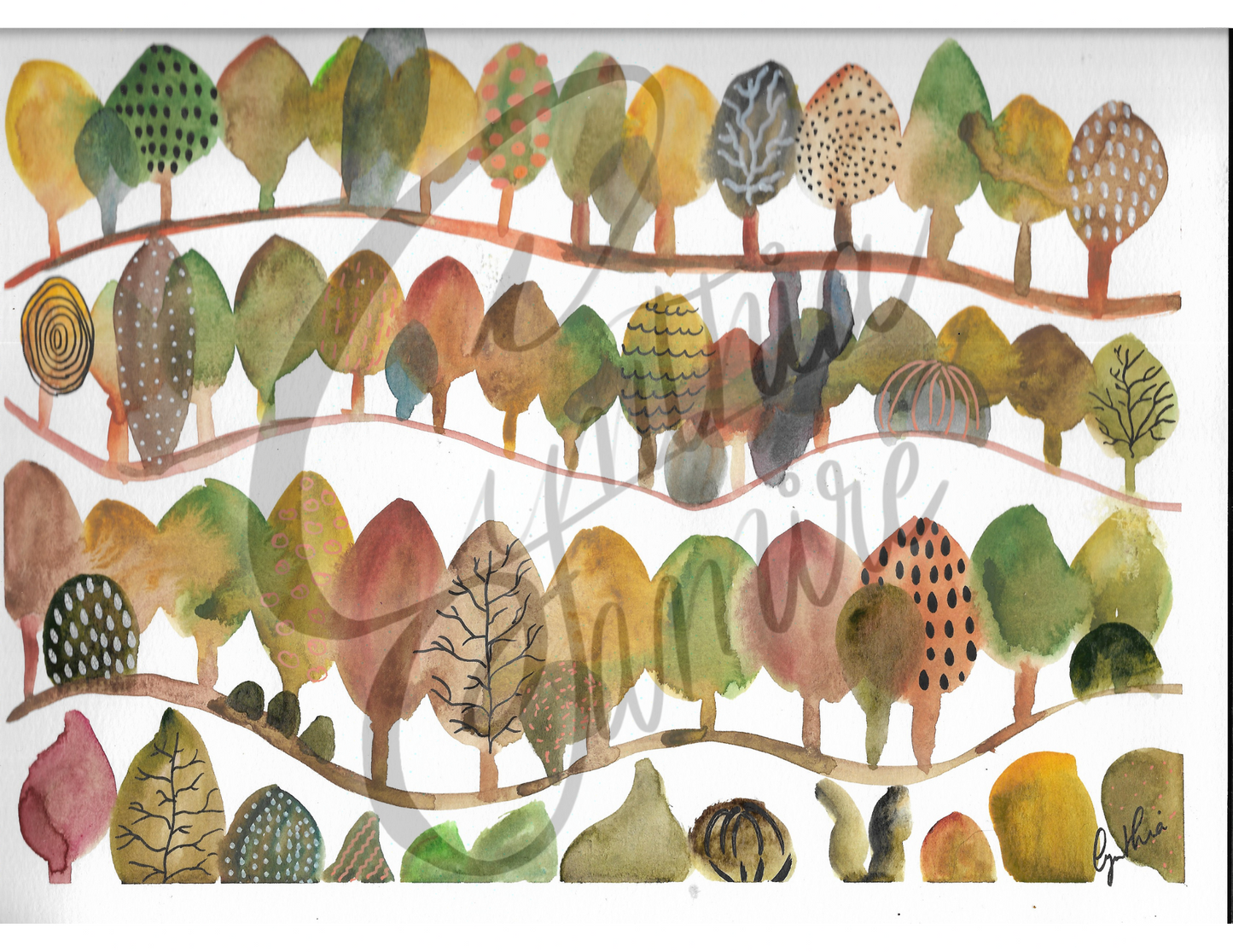 Lignée d'arbres